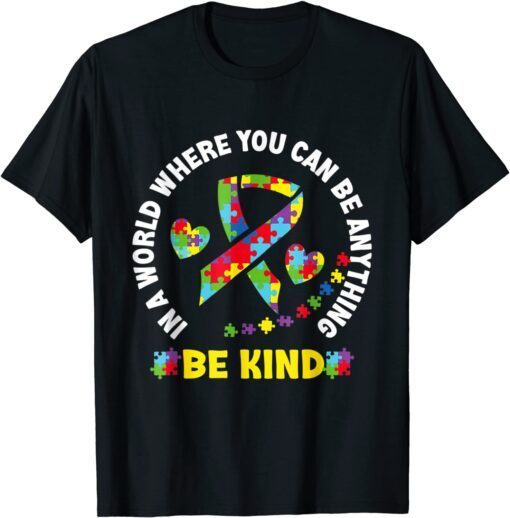 Autism Awareness Kindness Ribbon Heart Tee Shirt