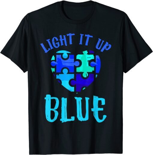 Autism Awareness Shirt Light it up Blue Autism Awareness Tee Shirt