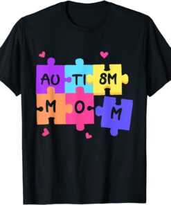 Autism Awareness Support Autistic Mother With Puzzle Pieces Tee Shirt