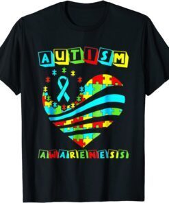 Autism Awareness Women Heart Support Autistic Tee Shirt