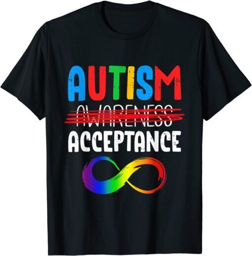 Autism In April Wear Red Instead Autism-Acceptance Tee Shirt