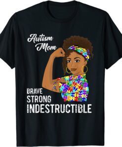 Autism Mom Indestructible Autistic Puzzle Ribbon Awareness Tee Shirt