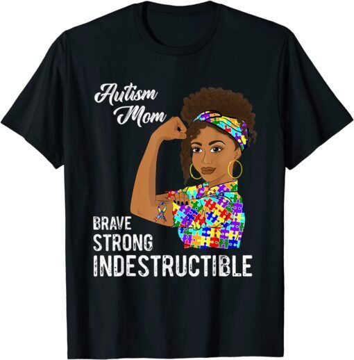 Autism Mom Indestructible Autistic Puzzle Ribbon Awareness Tee Shirt