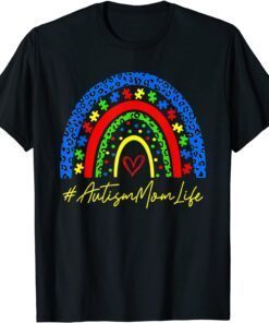 Autism Mom Life Rainbow Leopard Mother’s Day Tee Shirt