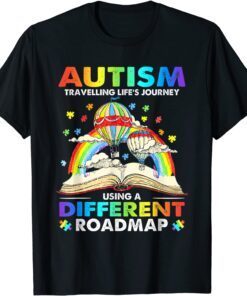 Autism Travelling Life's Journey Using A Different Roadmap Tee Shirt