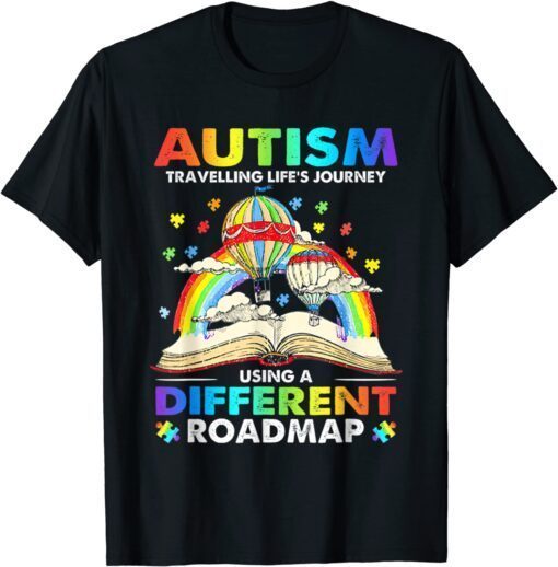 Autism Travelling Life's Journey Using A Different Roadmap Tee Shirt