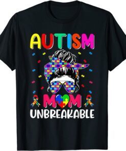 Autistic Autism Awareness Mom Life Women Bleached Tee Shirt