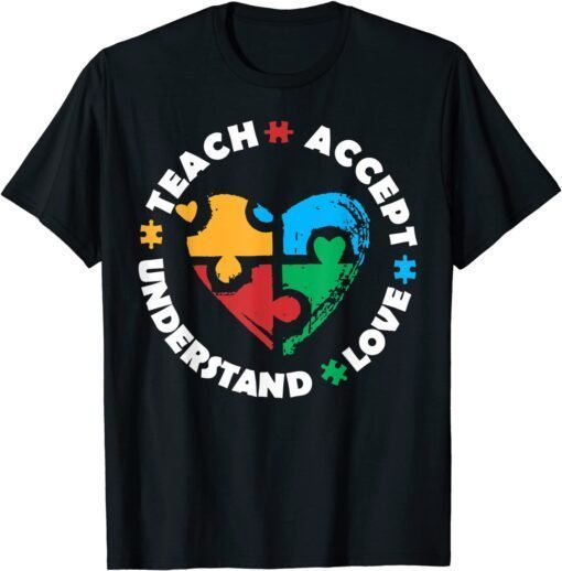 Autistic Awareness Month Teacher Accept Understand Love ASD Classic Shirt