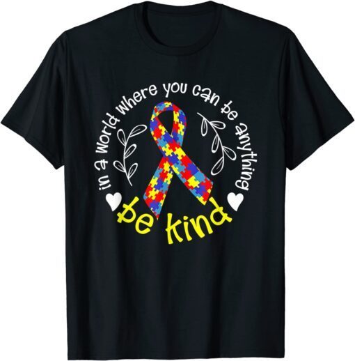 Awesome Autism Awareness Colorful Ribbon Puzzle Pieces Tee Shirt