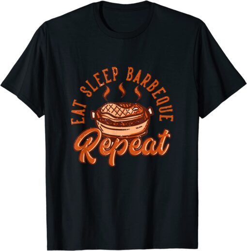 BBQ Grilling Eat Sleep Repeat Vintage Grillmeister Tee Shirt