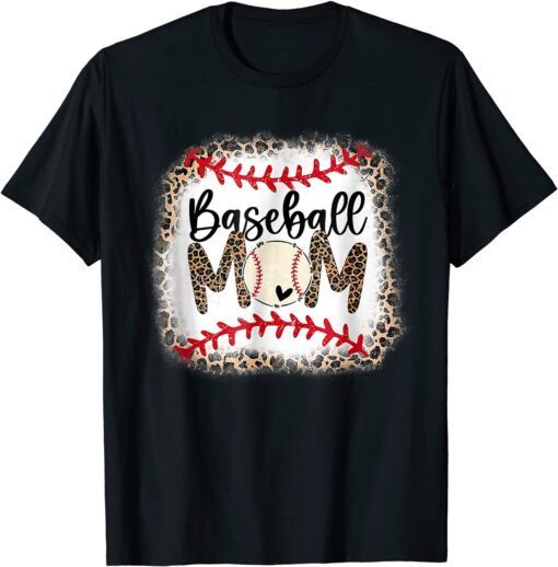 Baseball Mom Leopard Softball Mom Mother's Day 2022 T-Shirt
