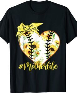 Baseball Mother Ball Floral Bandana Heart Mother's Day T-Shirt