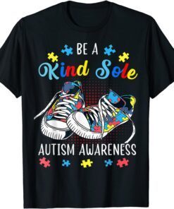 Be A Kind Sole Rainbow Trendy Puzzle Shoes Autism Awareness T-Shirt