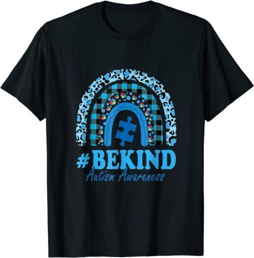 Be Kind Autism Awareness Leopard Rainbow Choose Kindness Tee Shirt