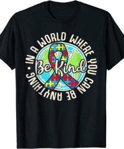 Be Kind Autism Awareness Puzzle Earth Cute Family Matching Tee Shirt