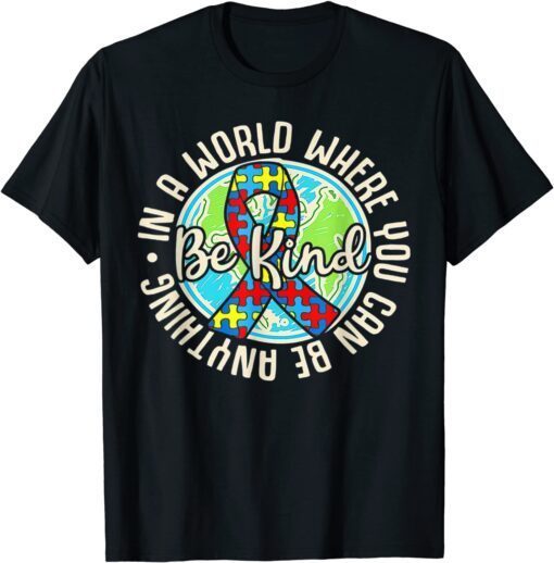 Be Kind Autism Awareness Puzzle Earth Cute Family Matching Tee Shirt