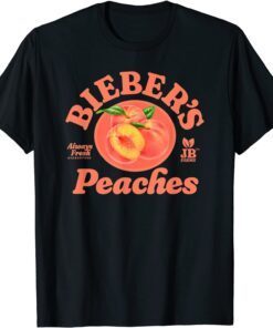 Bieber's Peaches Black Tee Shirt