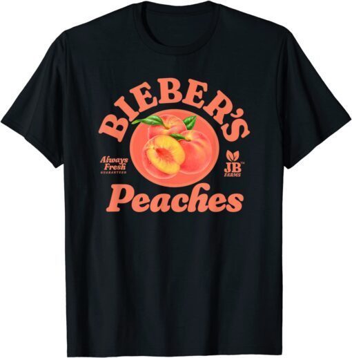 Bieber's Peaches Black Tee Shirt