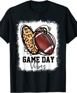 Bleached Football Game Day Vibes Football Mom Game Day Tee Shirt