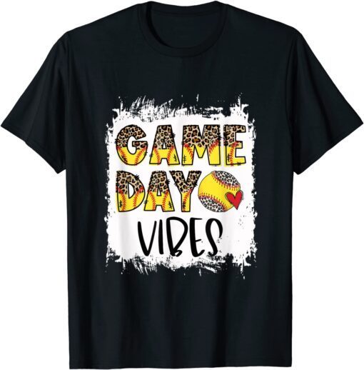 Bleached Softball Game Day Vibes Softball Season Tee Shirt