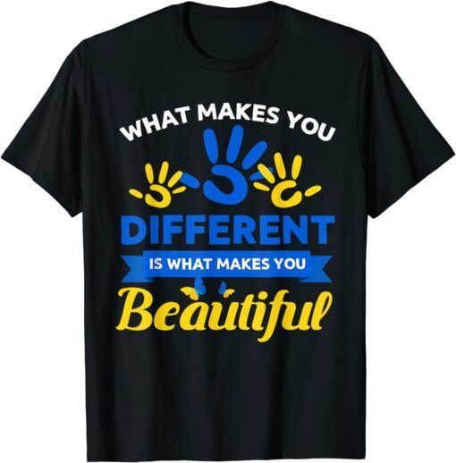 Blue Yellow Heart 21 World Down Syndrome Awareness 2022 T-Shirt