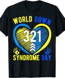 Blue Yellow Heart 21 World Down Syndrome Awareness Day 2022 Pray Ukraine Shirt