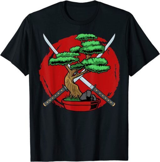 Bonsai Tree Japanese Gardening - Bonsai Tree Katana Japanese Tee Shirt