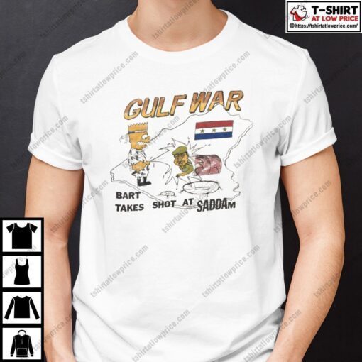 Bootleg Bart Simpson Shirt Gulf War Bart Takes Shot At Saddam Tee Shirt