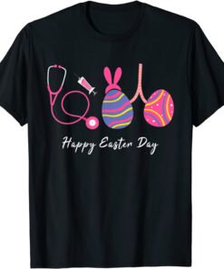 Bunny Egg Lungs Respiratory Nurse Therapist Happy Easter Day Tee Shirt