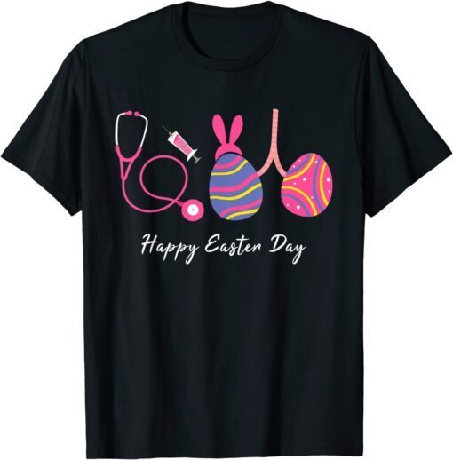 Bunny Egg Lungs Respiratory Nurse Therapist Happy Easter Day Tee Shirt