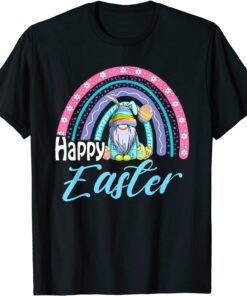 Bunny Gnome Rabbit Eggs Hunting Happy Easter Day Tee Shirt