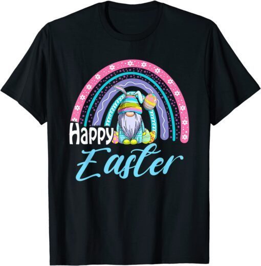 Bunny Gnome Rabbit Eggs Hunting Happy Easter Day Tee Shirt