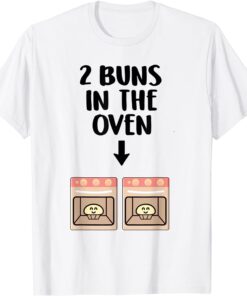 Buns In The Oven Twins Pregnancy Announcement Gender Reveal Tee Shirt