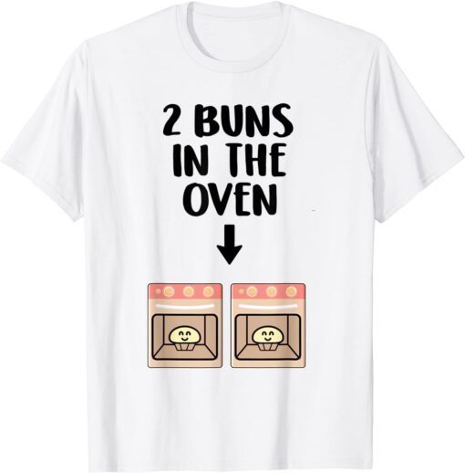 Buns In The Oven Twins Pregnancy Announcement Gender Reveal Tee Shirt