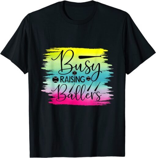 Busy Raising Ballers Baseball bat Fanny Baseball Tee Shirt