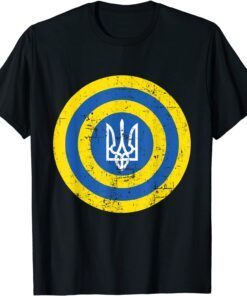 Captain Ukraine Ukrainian Flag Europe Solidarity Distressed Peace Ukraine T-Shirt