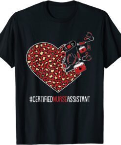 Certified Nurse Assistant Graduation Cute Heart Leopard CNA 2022 T-Shirt