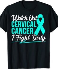 Cervical Cancer Awareness Teal Ribbon Tee Shirt