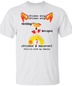 Chicken wing hot dog and bologna chicken and macaroni Tee shirt