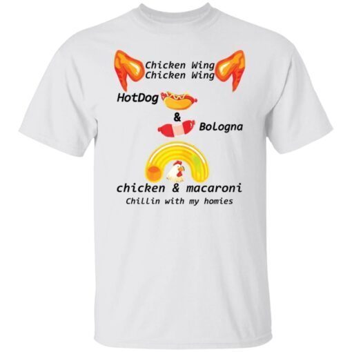 Chicken wing hot dog and bologna chicken and macaroni Tee shirt