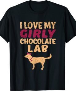 Chocolate Lab Canine Girl Dog Puppy Gender Reveal Cute Tee Shirt