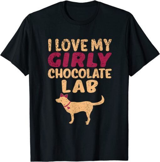 Chocolate Lab Canine Girl Dog Puppy Gender Reveal Cute Tee Shirt