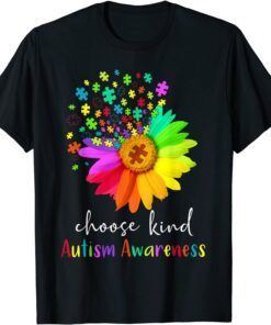 Choose Kind Autism Awareness Sunflower Mom Tee Shirt