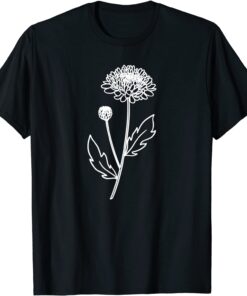 Chrysanthemum November Birth Flower Art Floral Minimalist Tee Shirt