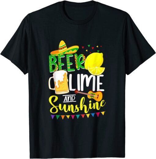 Cinco De Mayo Bunny Bring Beer Lime Guitar Sombrero 2022 Tee Shirt