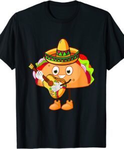 Cinco De Mayo Tacosaurus Mexico Guitar T-Shirt