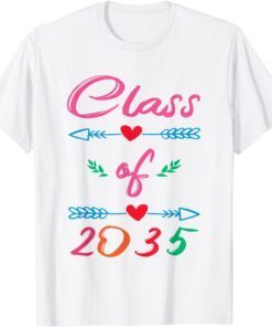 Class Of 2035 Kindergarten Pre K Grow With Me Graduation Tee Shirt