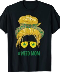 Classy Mom Life Marijuana Bandana Messy Bun Weed Lover Tee Shirt