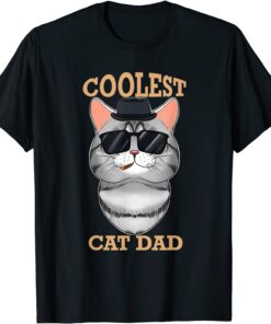 Coolest Cat Dad I American Shorthair Cat Dad Tee Shirt