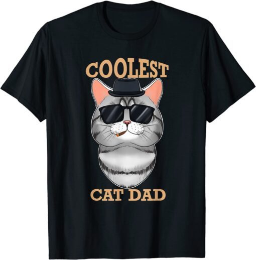 Coolest Cat Dad I American Shorthair Cat Dad Tee Shirt